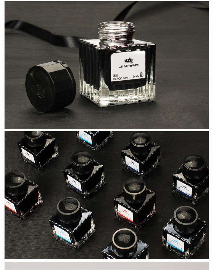 金豪5001墨水非碳素钢笔水不堵笔黑色学生钢笔用墨水纯蓝墨水